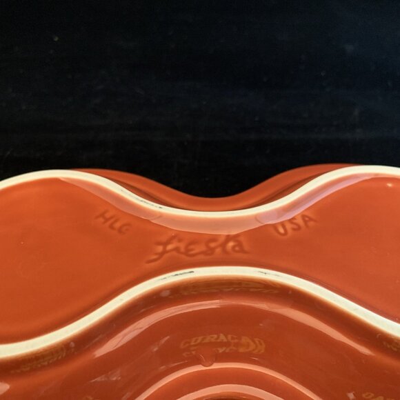 Fiesta Cinnabar Sugar Creamer Tray Underplate Fiestaware Home Laughlin HLC USA - Picture 7 of 8